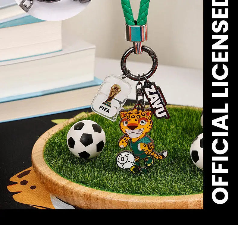 Genuine FIFA 2026 World Cup Mascot Keychain Maple Zayu Clutch Pendant Bag Charm Souvenir Gift for Fans