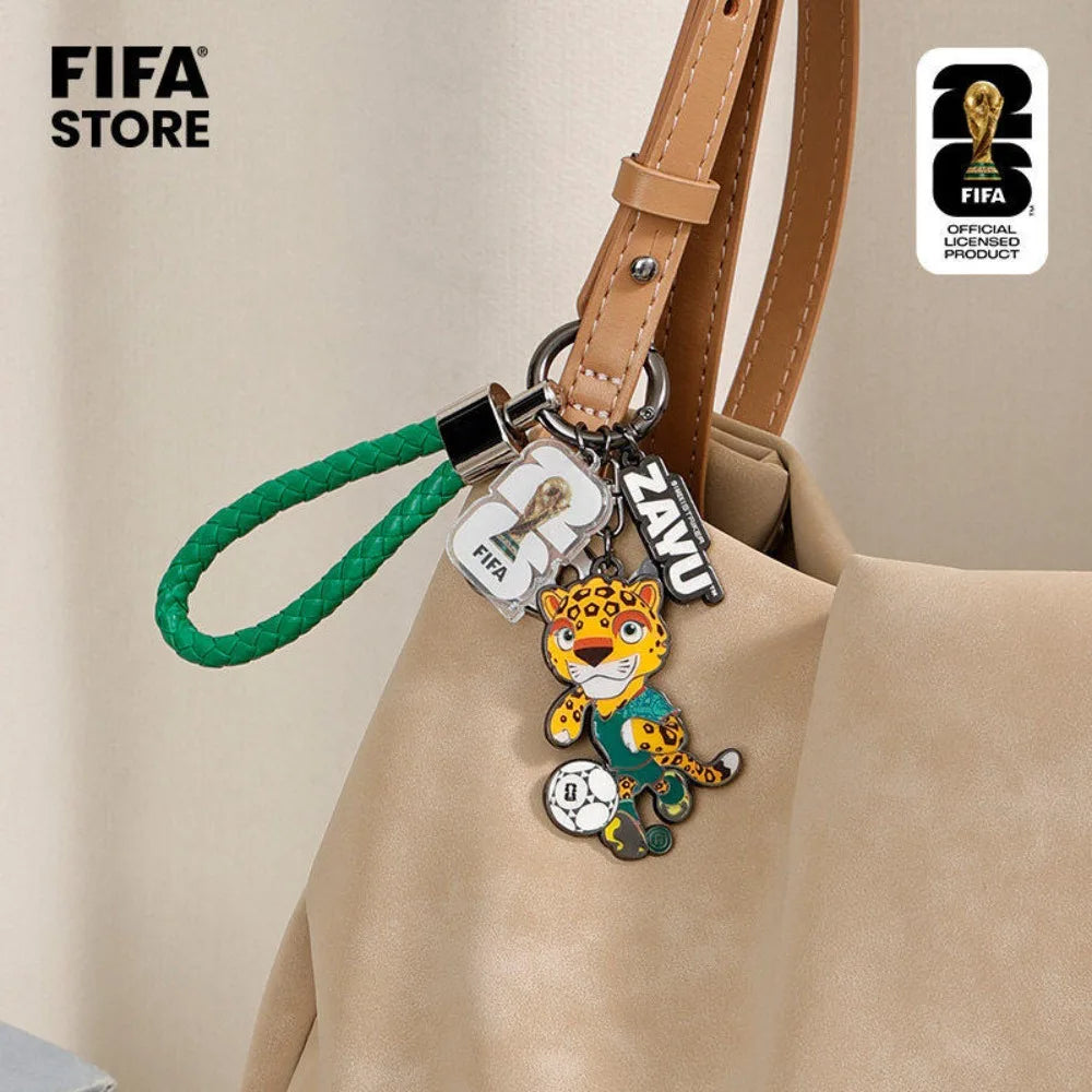 Genuine FIFA 2026 World Cup Mascot Keychain Maple Zayu Clutch Pendant Bag Charm Souvenir Gift for Fans