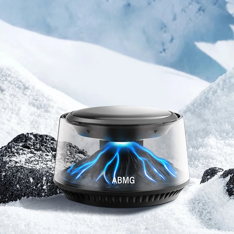 360° View Mirror Mount Volcanic Iceberg Car Diffuser - Air Purifying, Solar Powered, Forest & Floral Scents, Elegant Auto Decor