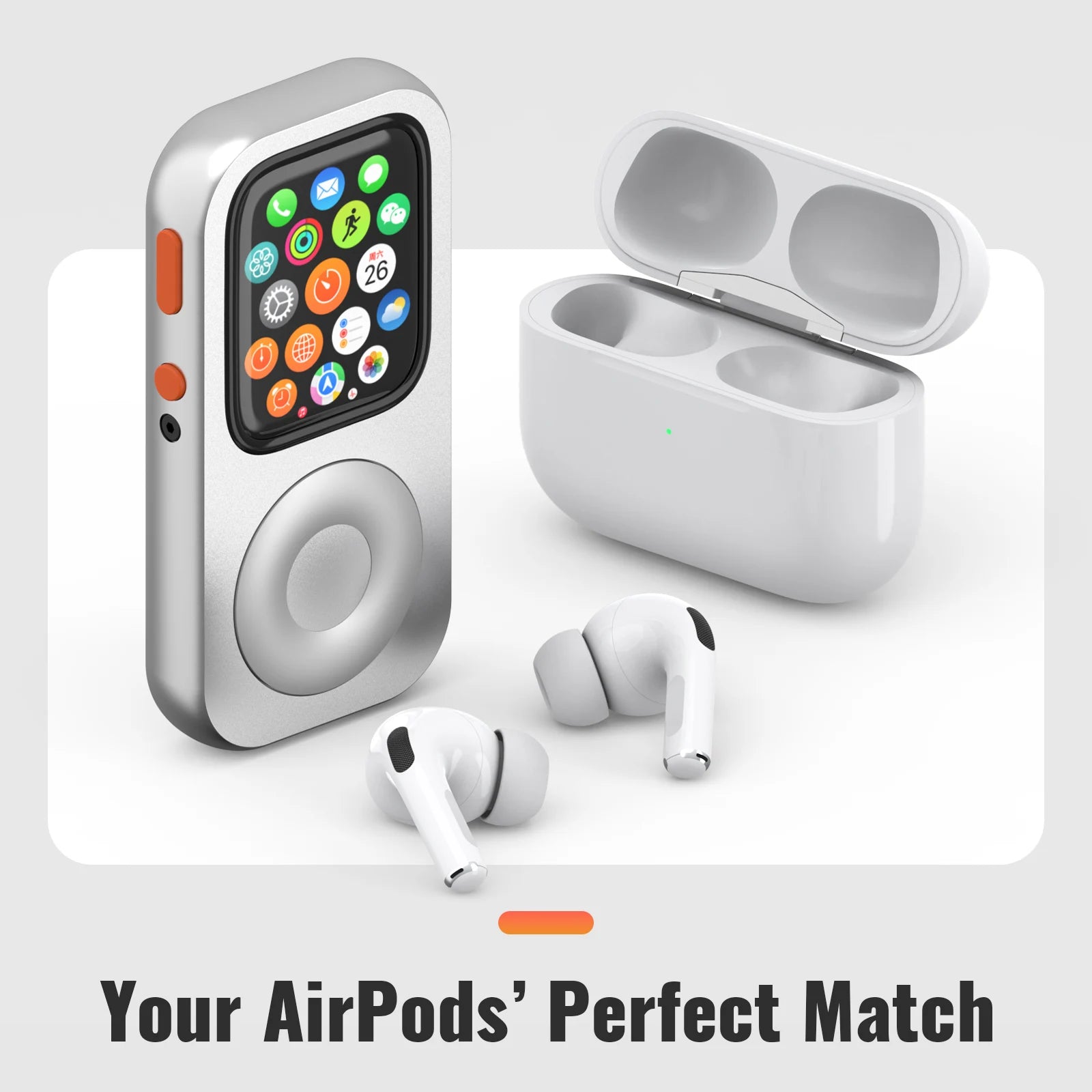 RePod Aluminum Alloy Protective Case for Apple Watch Series 7/8/9, Apple Watch Case  with Click Wheel Design
