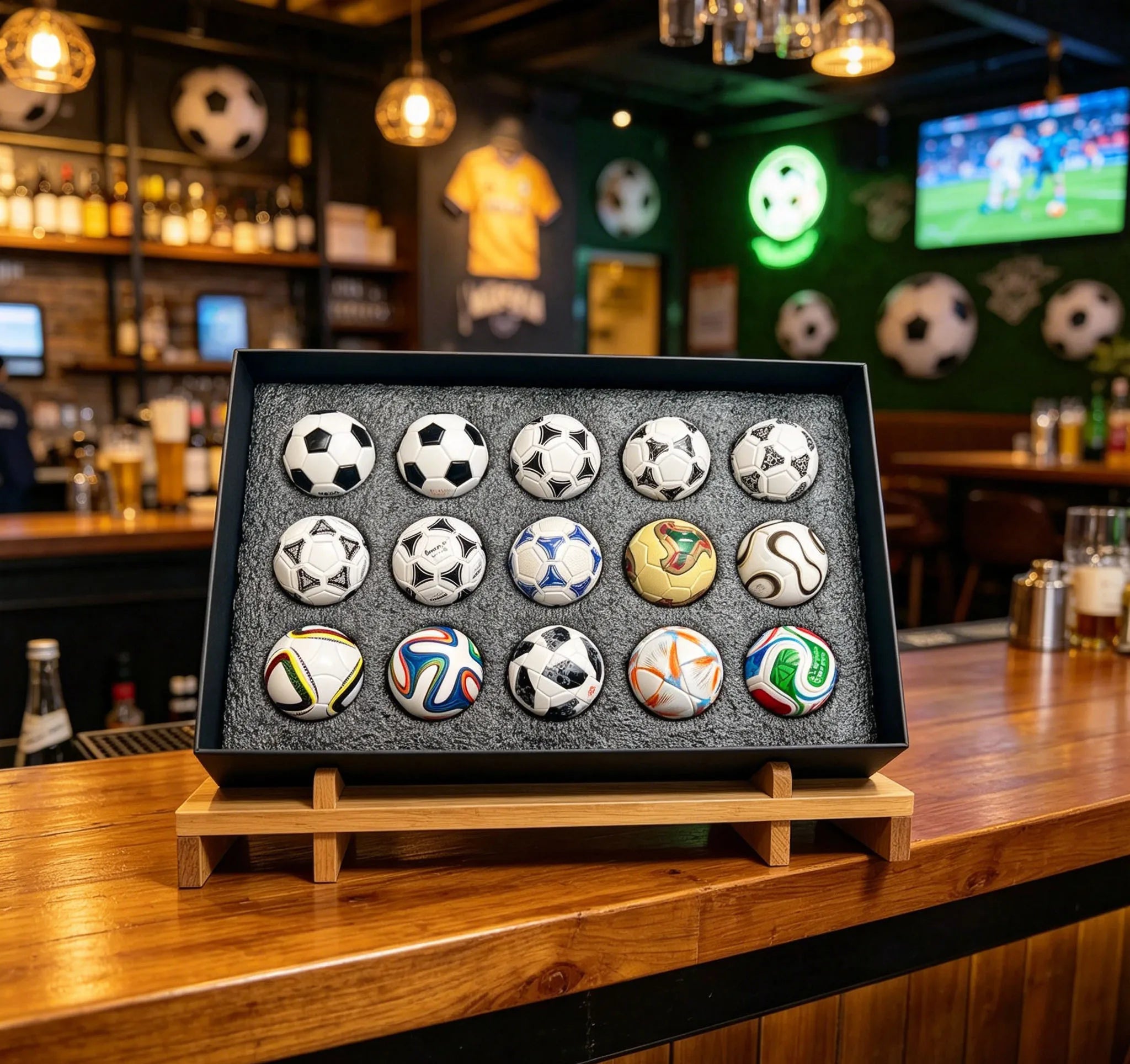 2026 New 15Pcs World Soccer Historical Mini Soccer Ball Souvenir Collection Unique Set Commemorative Football Model Fans Gift