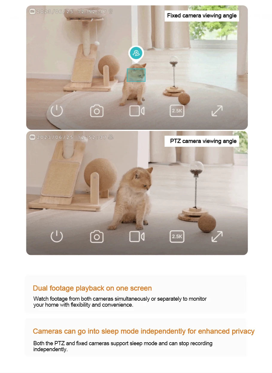 2025 Xiaomi Smart Camera C500 Dual Lens Version 4MP Security Camera 360° AI Detection Full Color Night Vision WiFi 6 Mi Home APP
