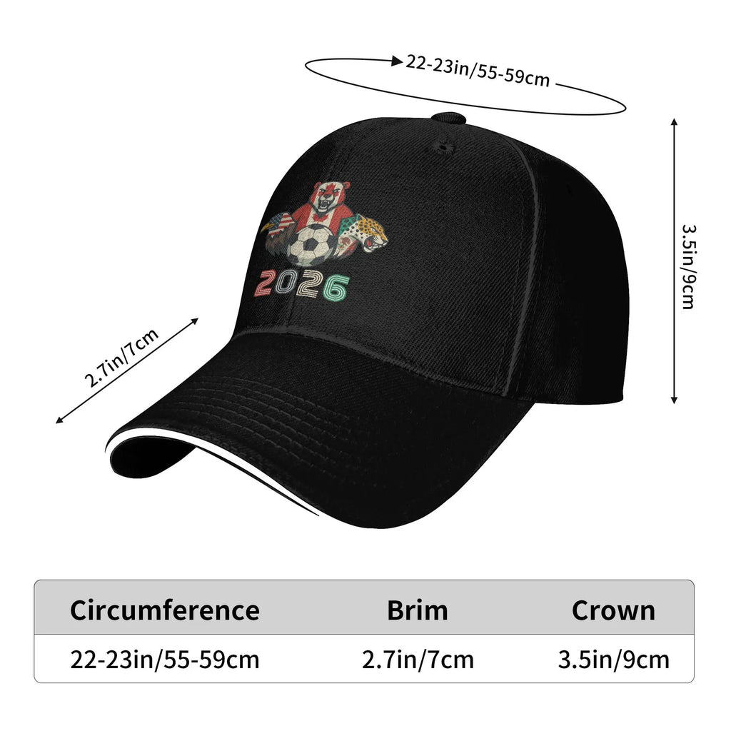 Women Men Usa Canada Mexico Soccer 2026 Outdoor Hat Football Match Sun Cap New Baseball Cap Sunscreen Sunshade