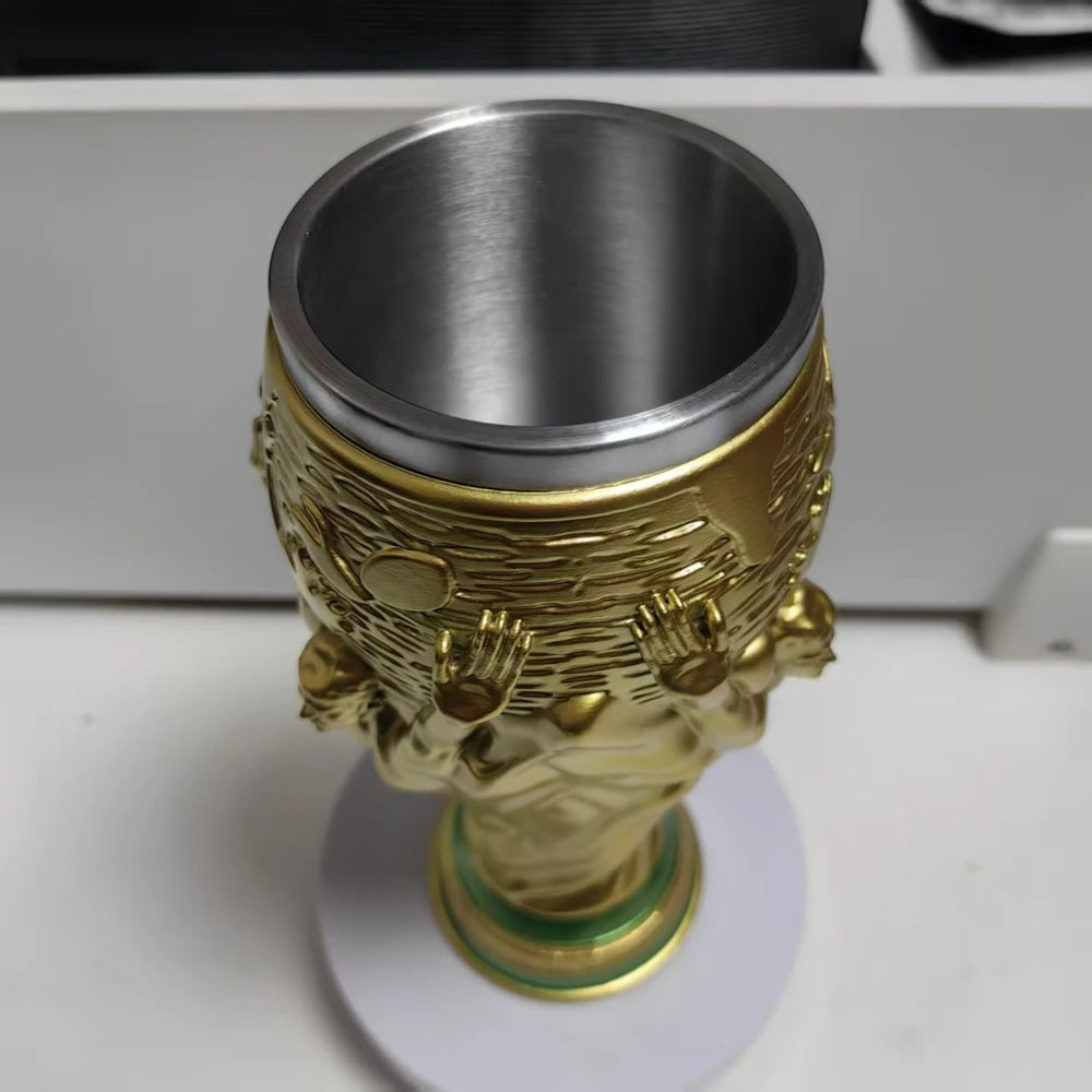 2026 Trophy Beer Glass Soccer Themed Beer Mug for Party Large Capacity Drinking Cup for Home Bar Football Events Celebrations