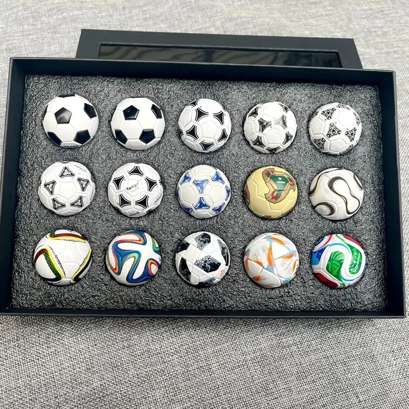 2026 New 15Pcs World Soccer Historical Mini Soccer Ball Souvenir Collection Unique Set Commemorative Football Model Fans Gift