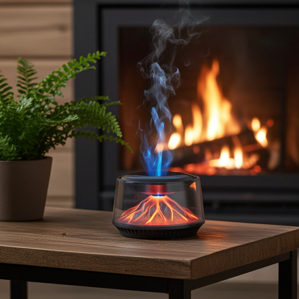 360° View Mirror Mount Volcanic Iceberg Car Diffuser - Air Purifying, Solar Powered, Forest & Floral Scents, Elegant Auto Decor